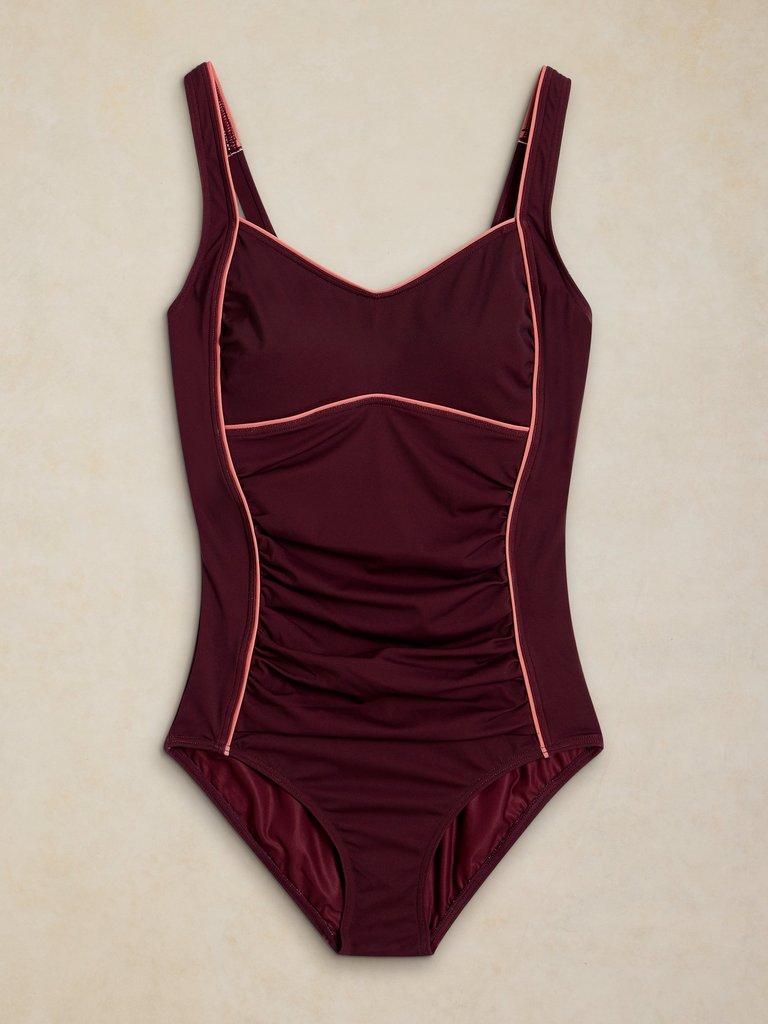 SPLASH CONTROL SWIMSUIT in MID PLUM - FLAT FRONT