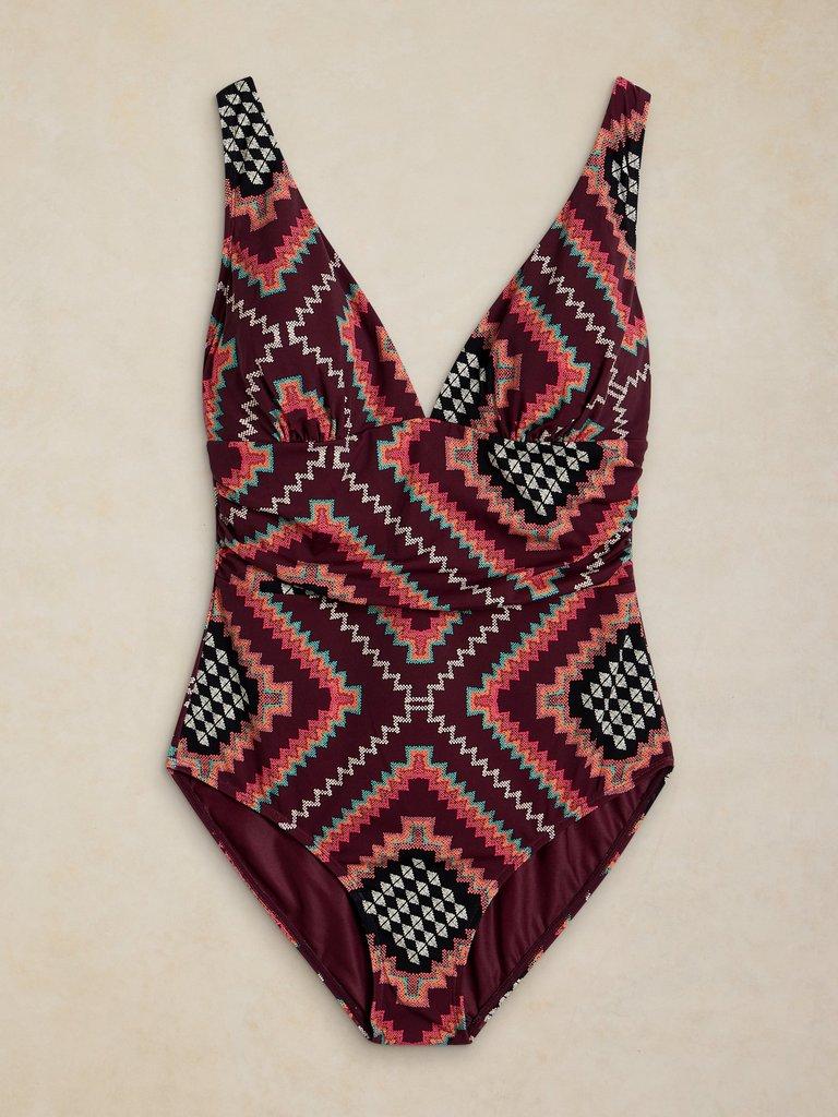LOUISE SWIMSUIT in PLUM PR - FLAT FRONT
