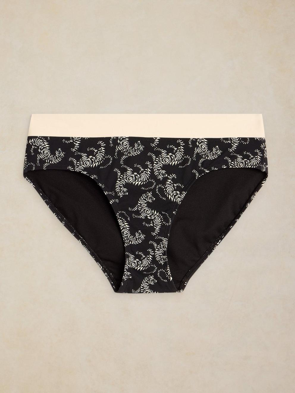 VALLEY BIKINI BOTTOM in BLK PR - FLAT FRONT