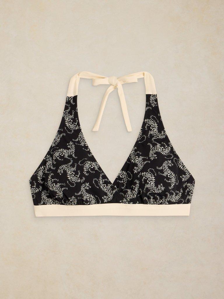 SUNSHINE BIKINI TOP in BLK PR - FLAT FRONT