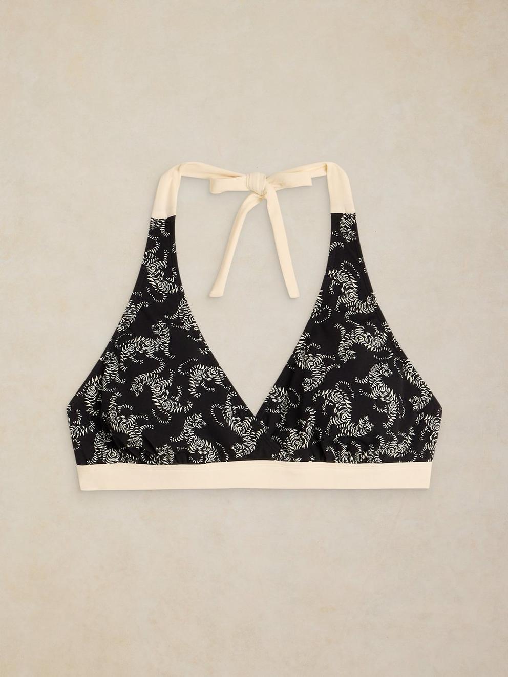 SUNSHINE BIKINI TOP in BLK PR - FLAT FRONT