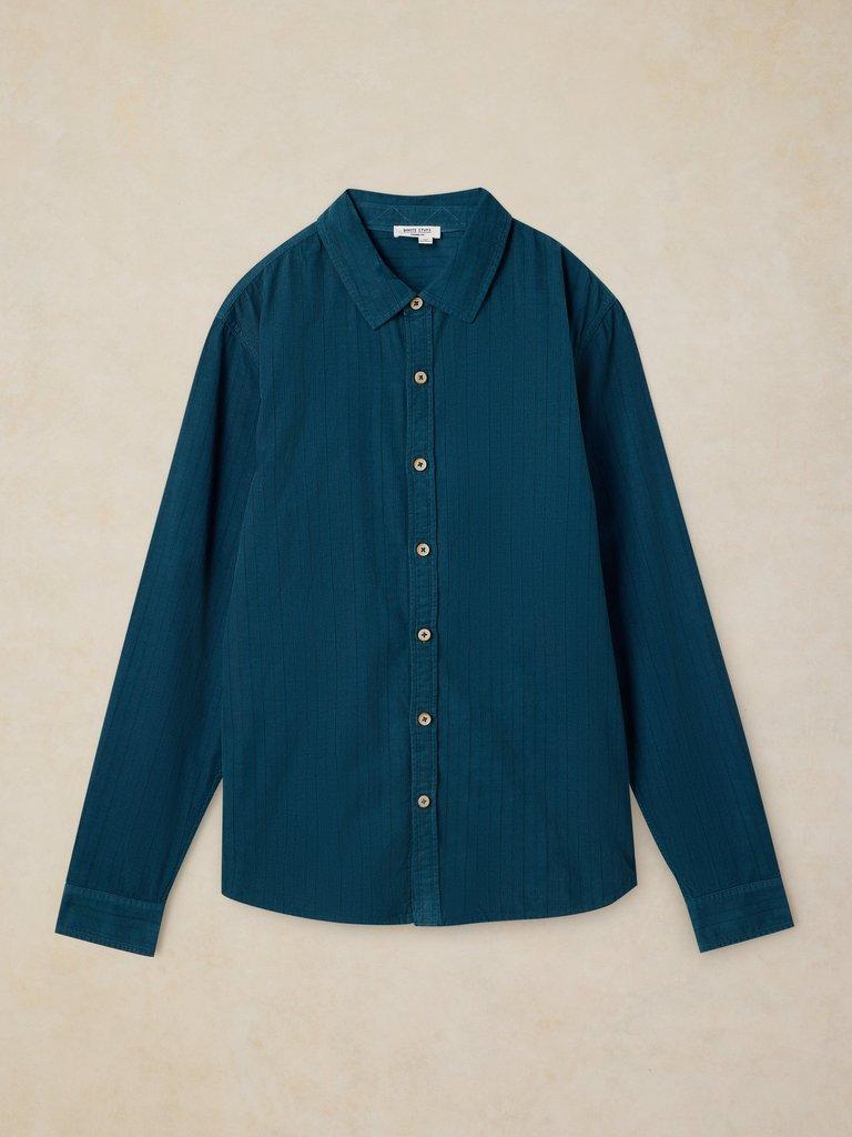 BRUTON CORD SHIRT in DK TEAL - FLAT FRONT