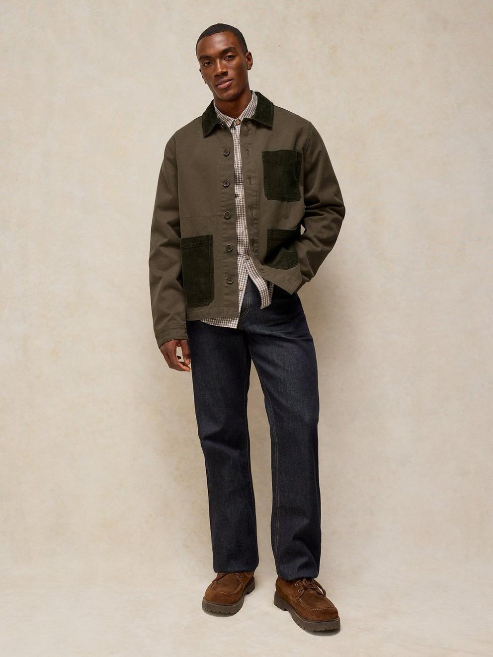 WESTGATE CORD MIX JACKET in KHAKI GRN - LIFESTYLE