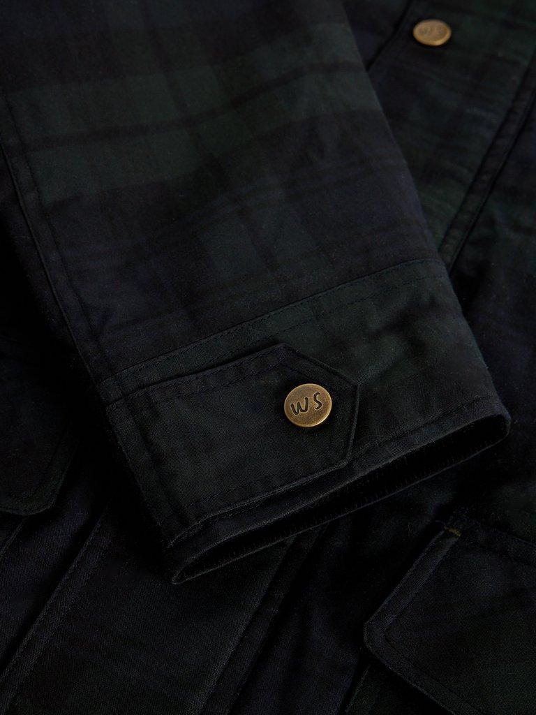 FILEY CHECK WAX JACKET in NAVY MULTI - FLAT DETAIL