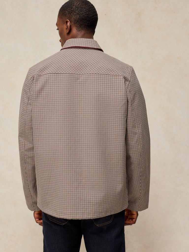 CROYDE GINGHAM COACH JACKET in NAT MLT - MODEL BACK