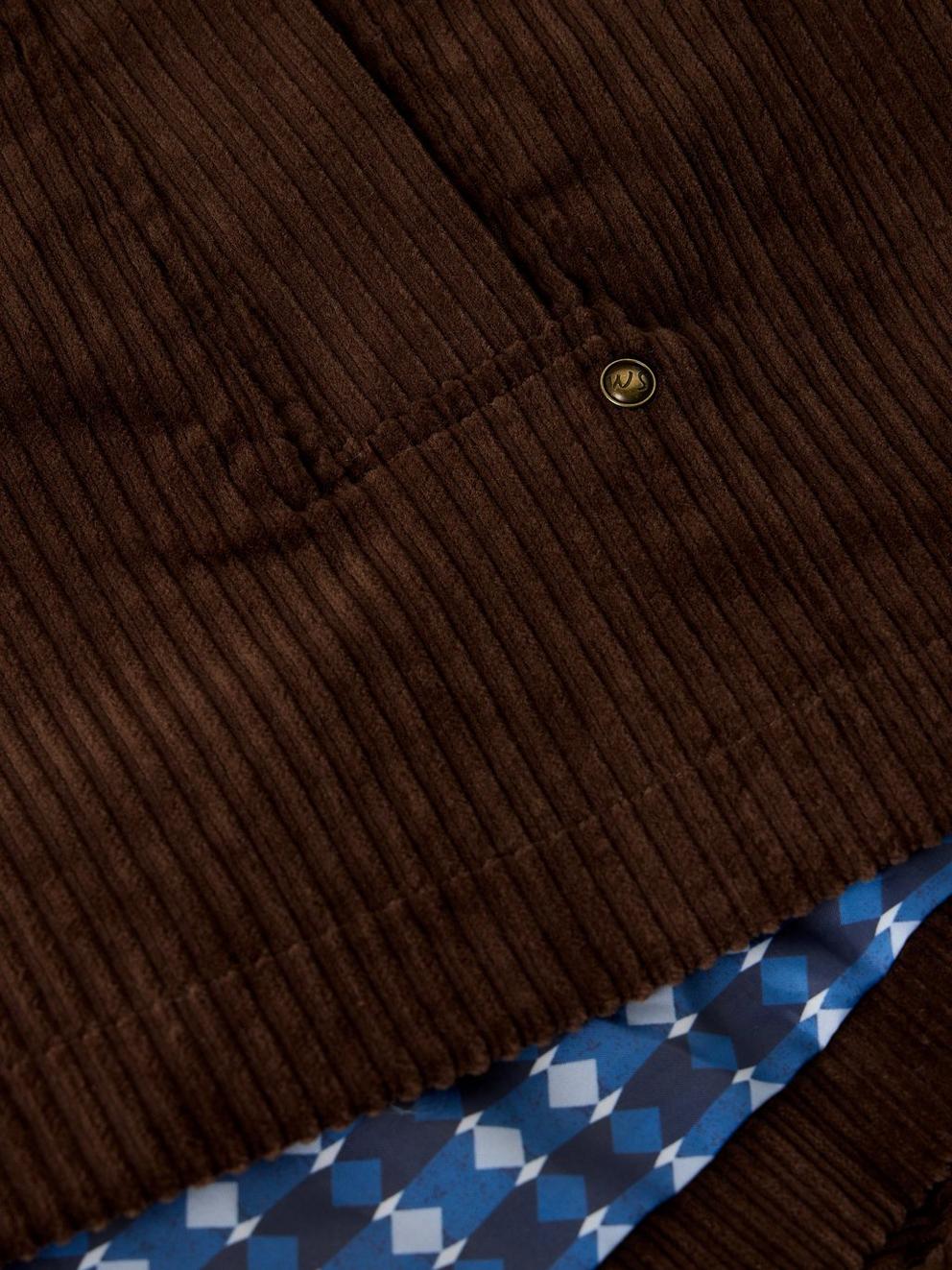 CROSBY CORD JACKET in DK BROWN - FLAT DETAIL