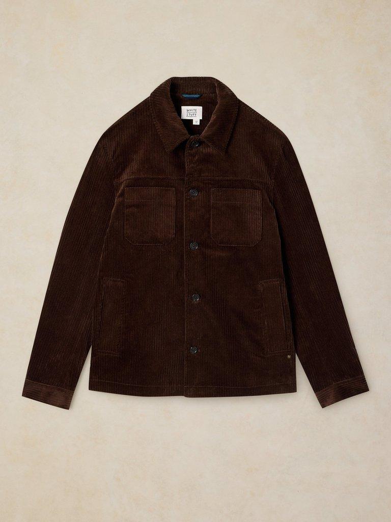 CROSBY CORD JACKET in DK BROWN - FLAT FRONT