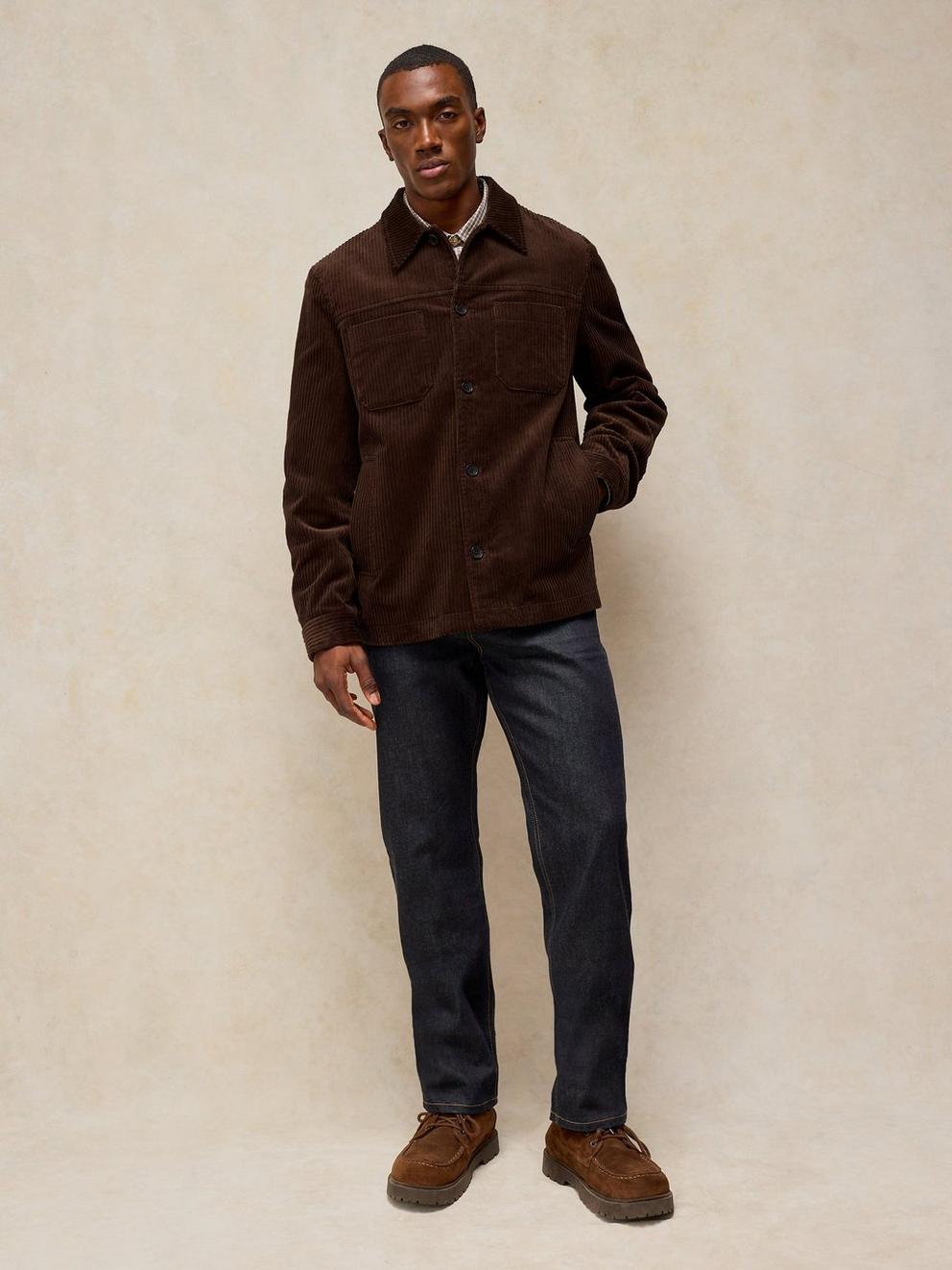 CROSBY CORD JACKET in DK BROWN - LIFESTYLE