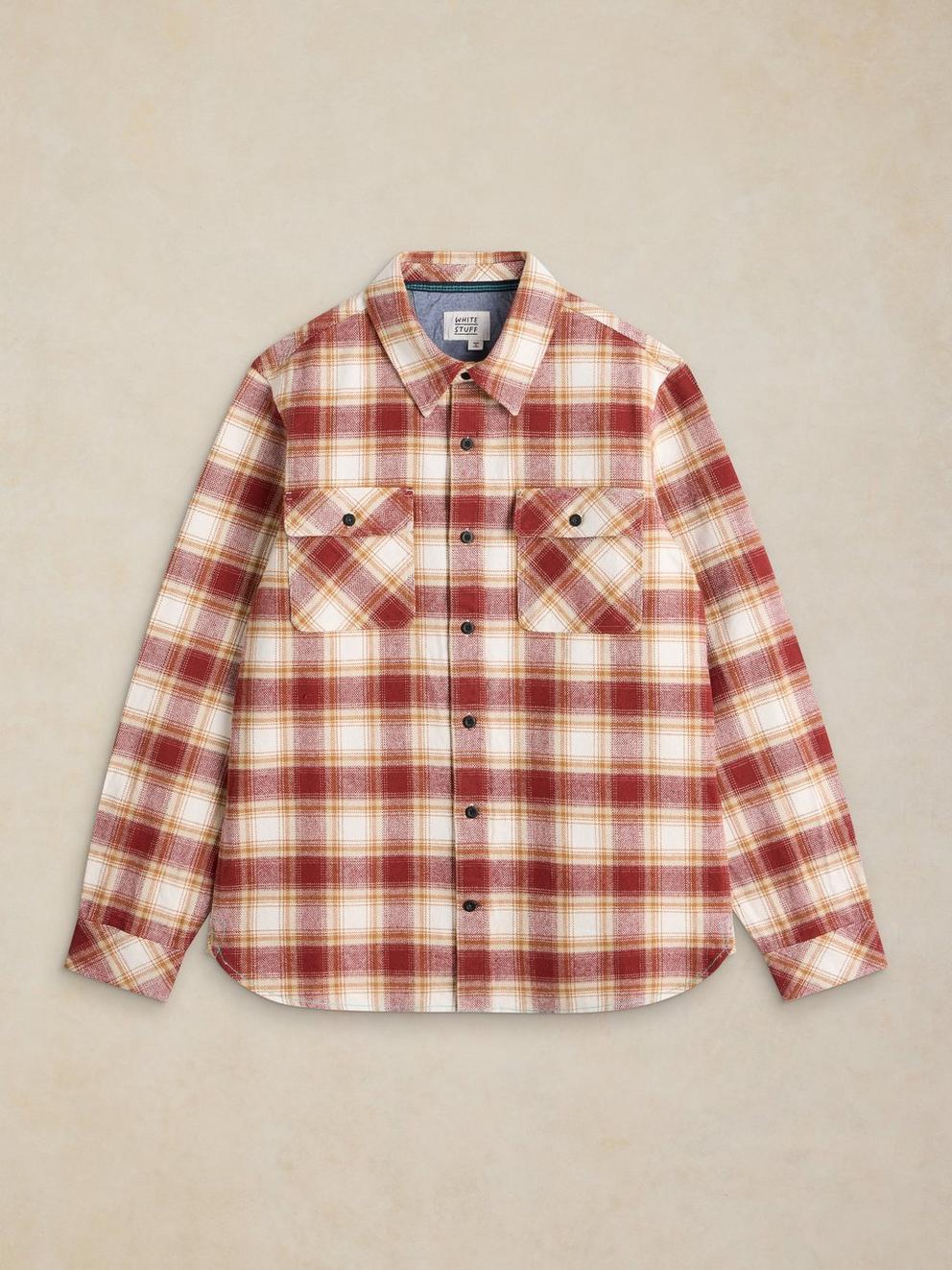 DARWEN CHECK SHIRT in RED MLT - FLAT FRONT