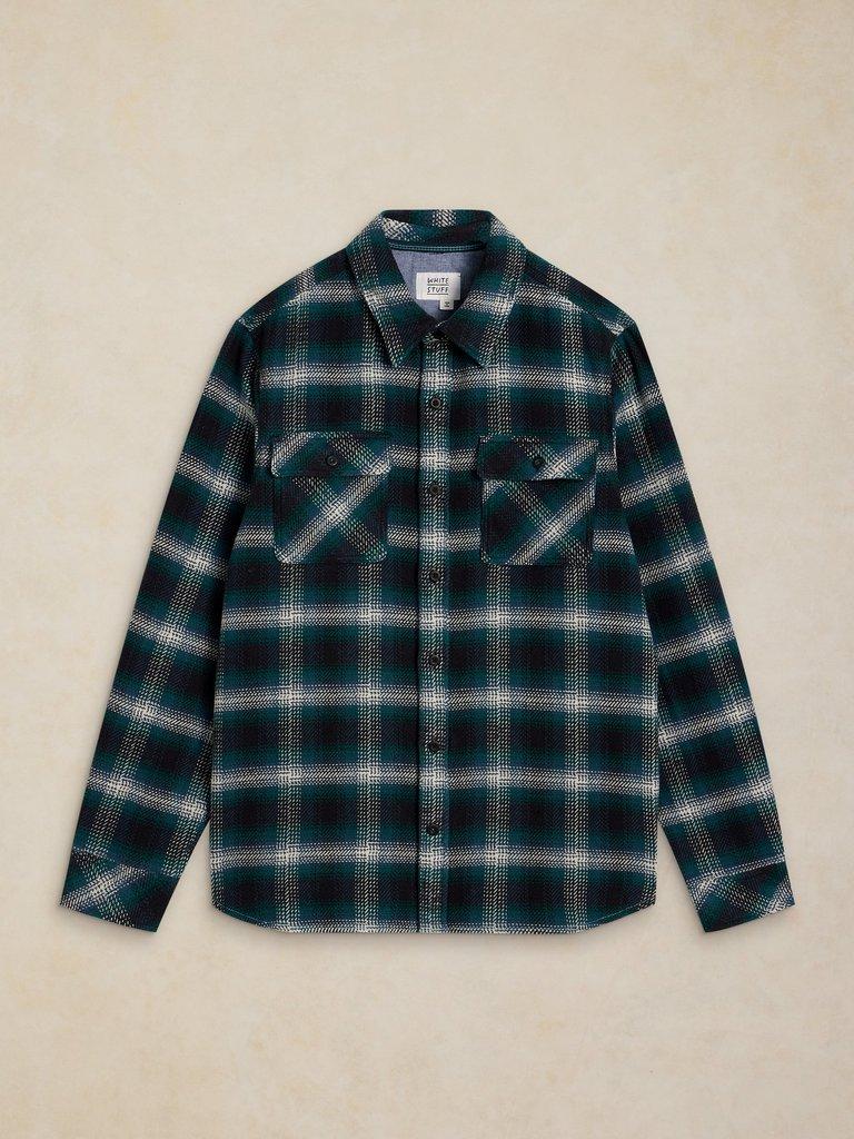 DARWEN CHECK SHIRT in TEAL MLT - FLAT FRONT