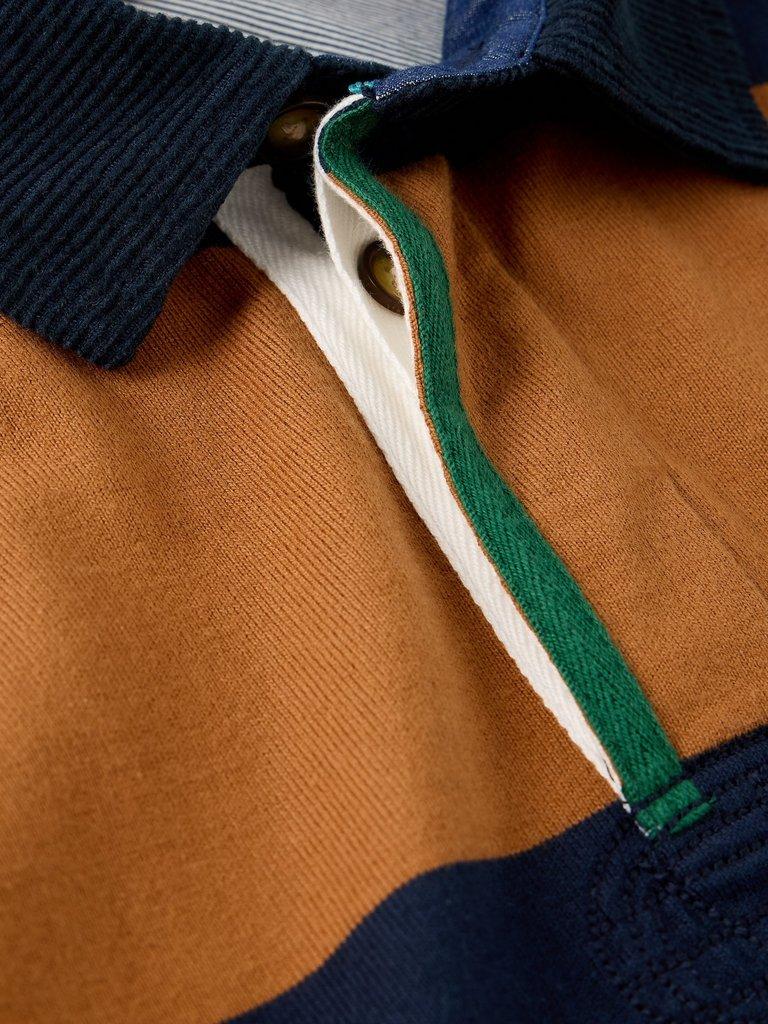 YARMOUTH STRIPE RUGBY TOP in NAVY MULTI - FLAT DETAIL