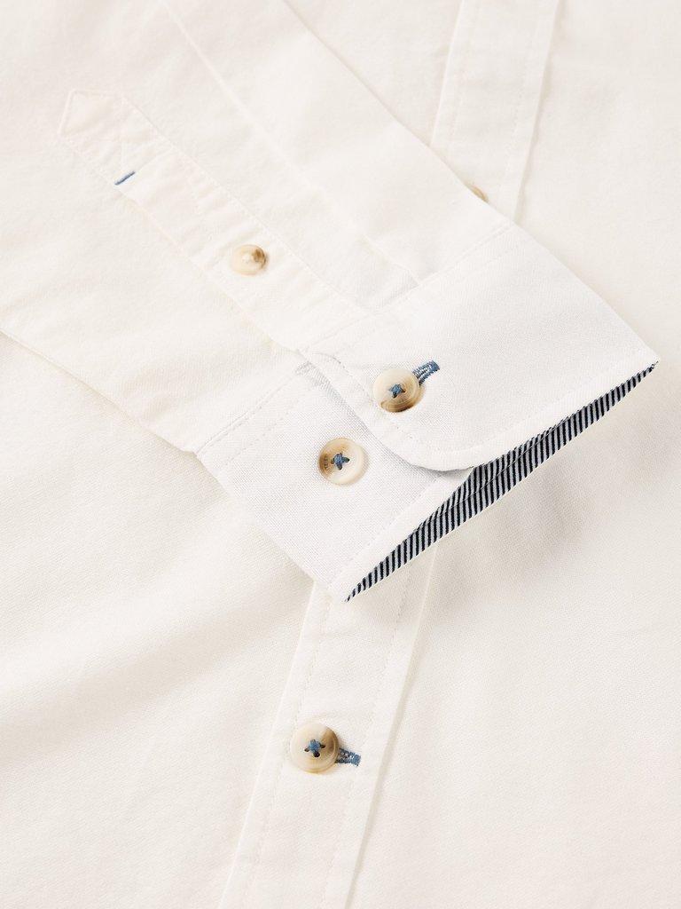 BRUTON OXFORD SHIRT in BRIL WHITE - FLAT DETAIL
