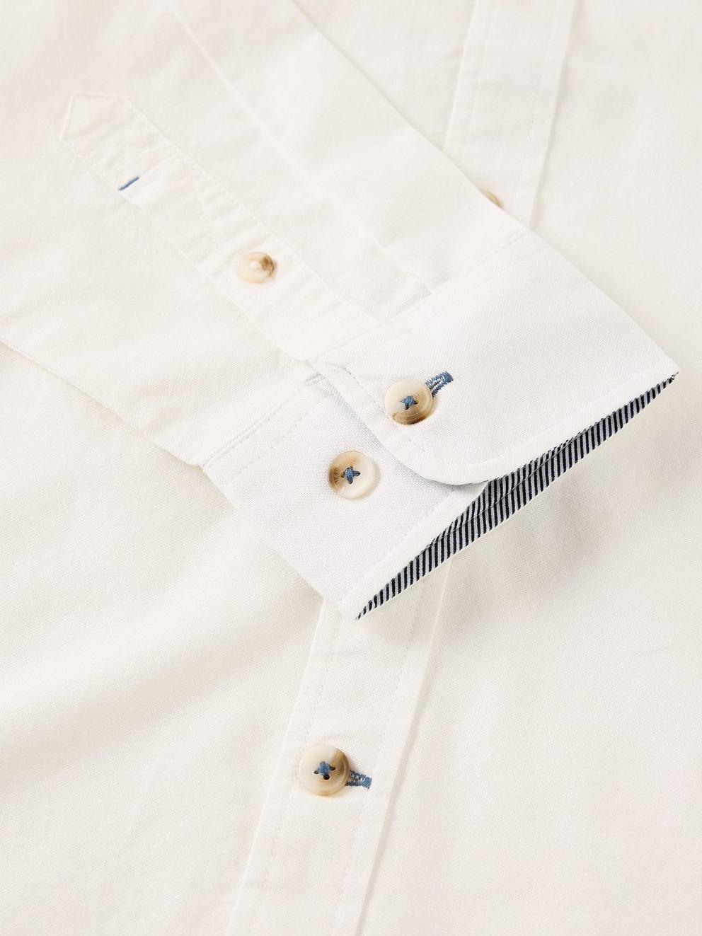 BRUTON OXFORD SHIRT in BRIL WHITE - FLAT DETAIL