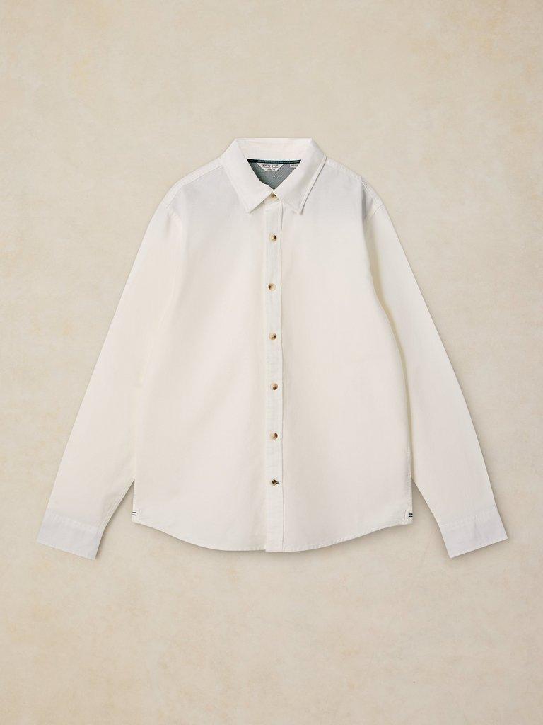 BRUTON OXFORD SHIRT in BRIL WHITE - FLAT FRONT