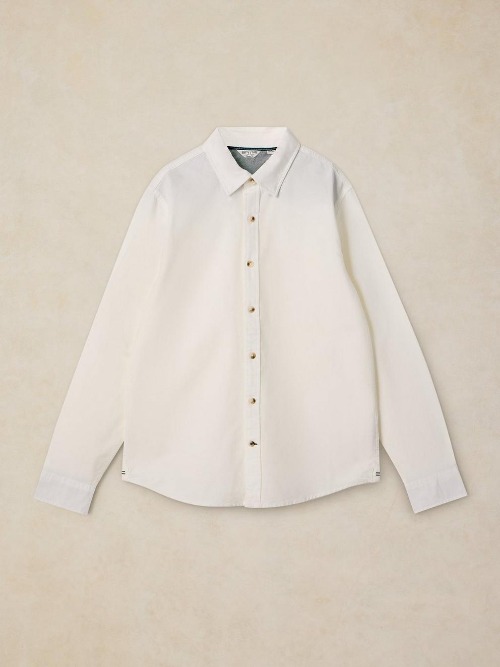 BRUTON OXFORD SHIRT in BRIL WHITE - FLAT FRONT