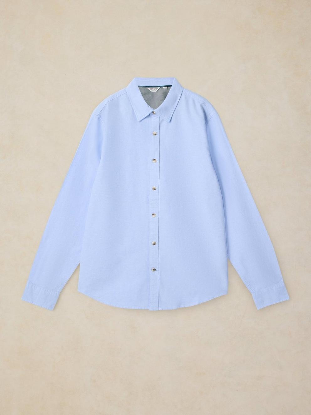 BRUTON OXFORD SHIRT in CHAMB BLUE - FLAT FRONT