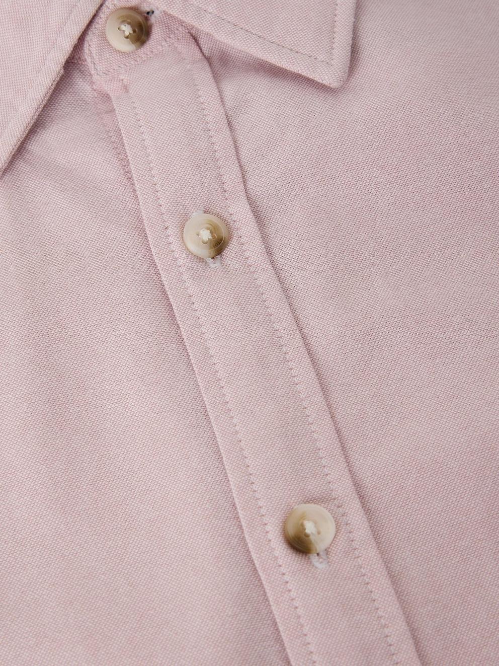 BRUTON OXFORD SHIRT in LGT PINK - FLAT DETAIL