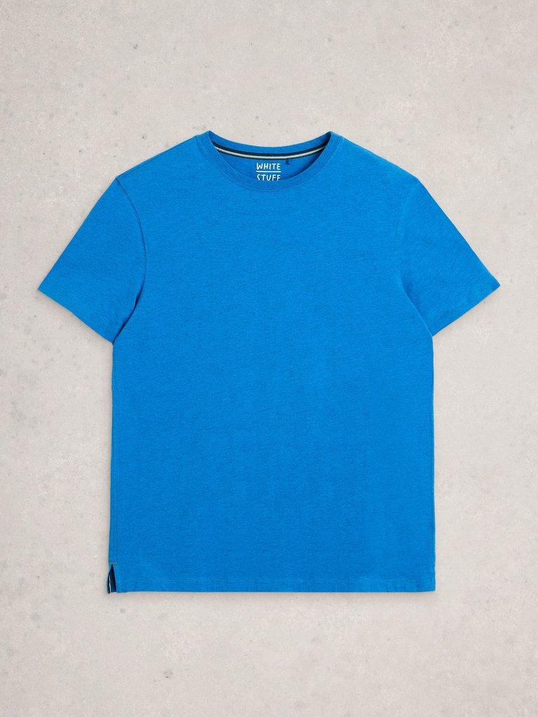 ABERSOCH CREW NECK SHORT SLEEVE TEE in BRT BLUE - FLAT FRONT
