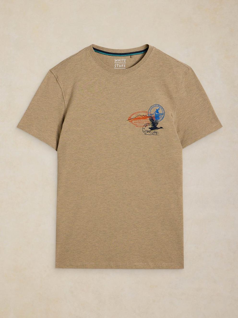 ABERSOCH EMBROIDERED TEE in NAT MLT - FLAT FRONT