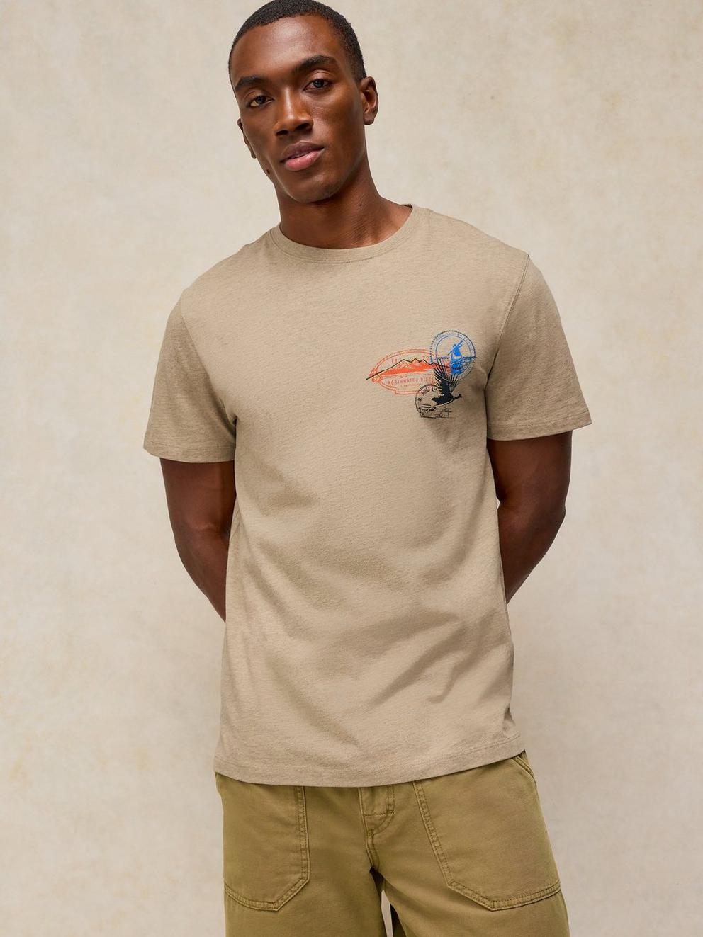 ABERSOCH EMBROIDERED TEE in NAT MLT - LIFESTYLE