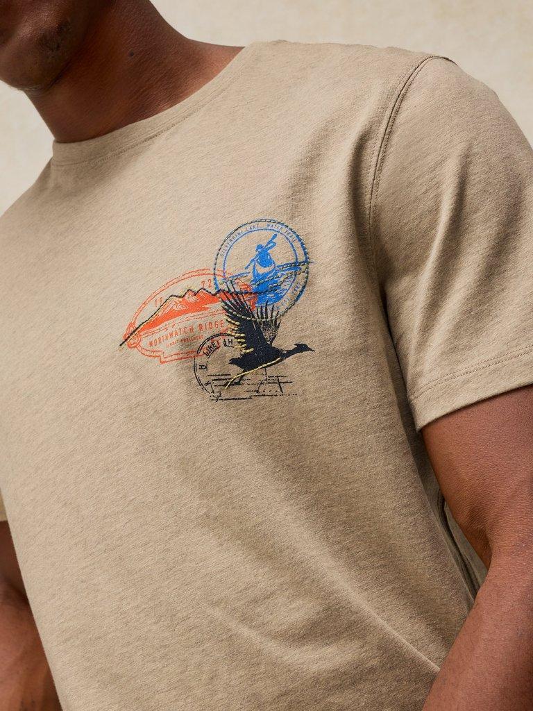 ABERSOCH EMBROIDERED TEE in NAT MLT - MODEL DETAIL