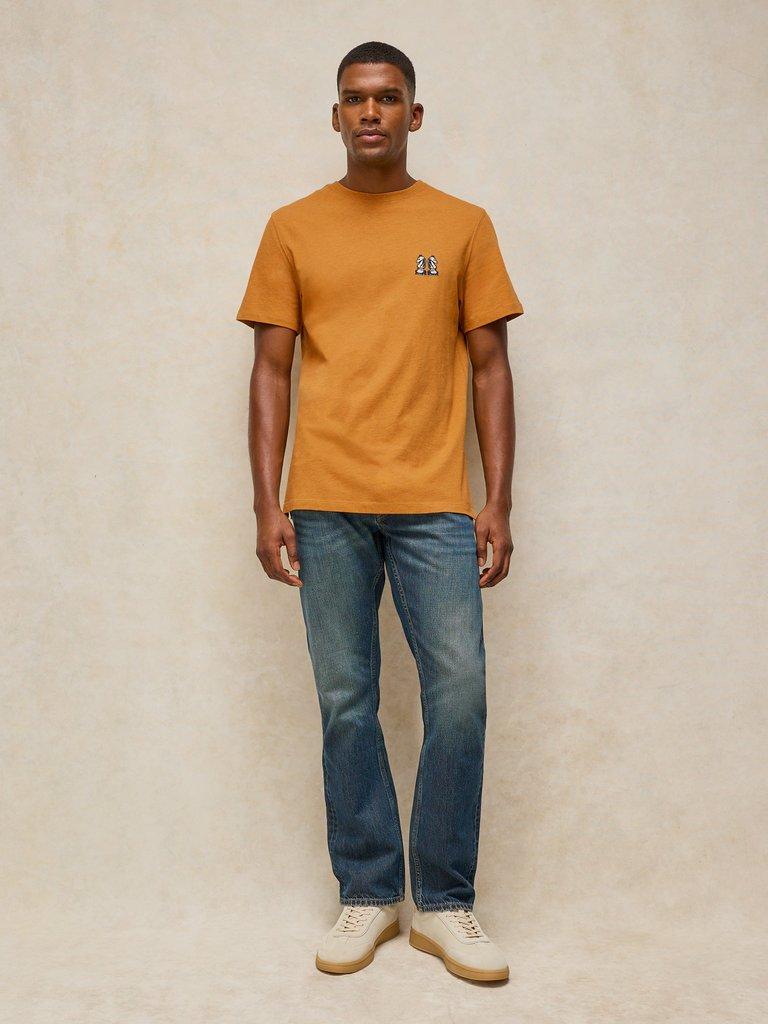 ABERSOCH EMBROIDERED TEE in YELLOW MLT - MODEL FRONT