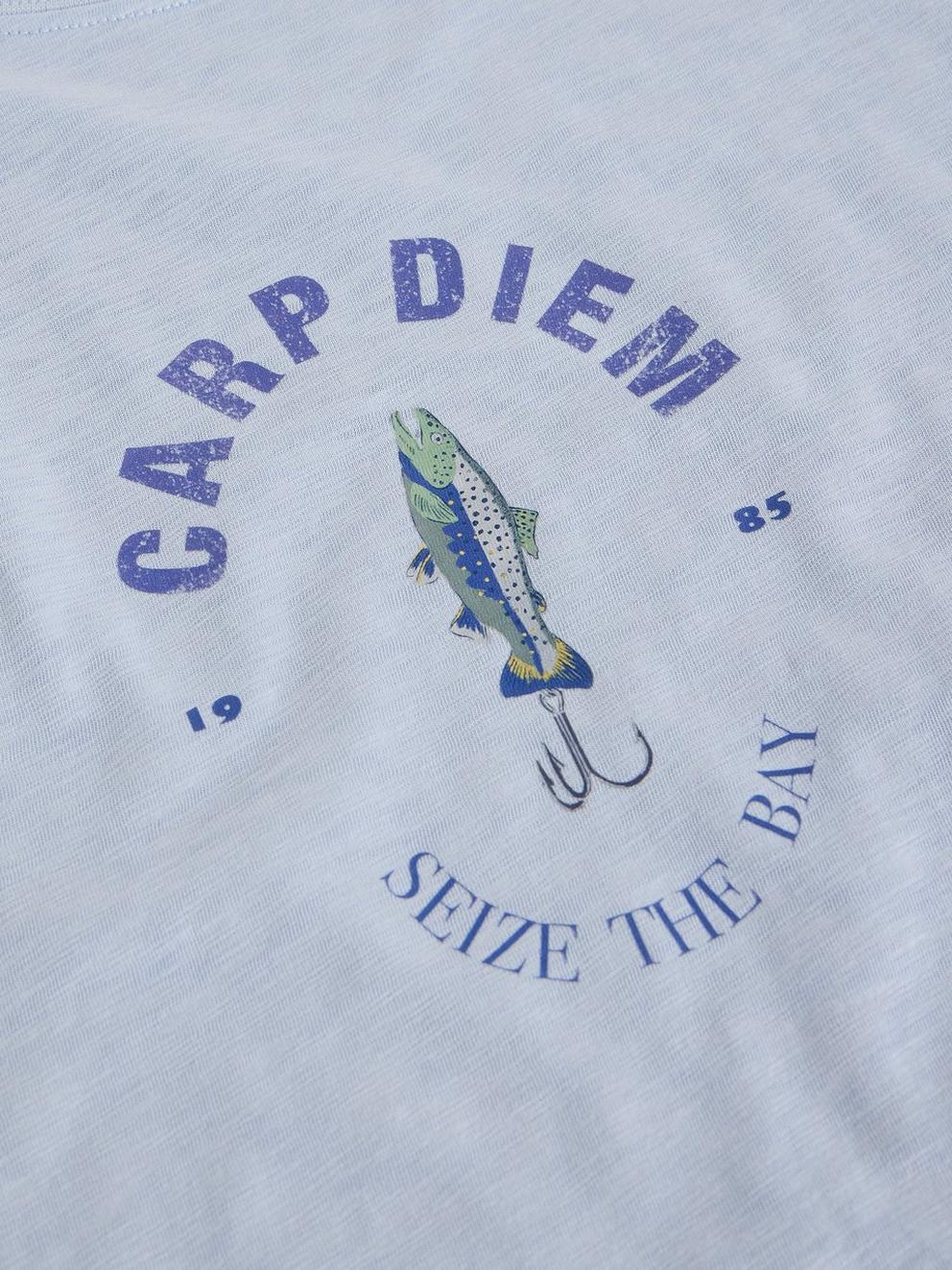 ABERSOCH GRAPHIC TEE in BLUE PR - FLAT DETAIL