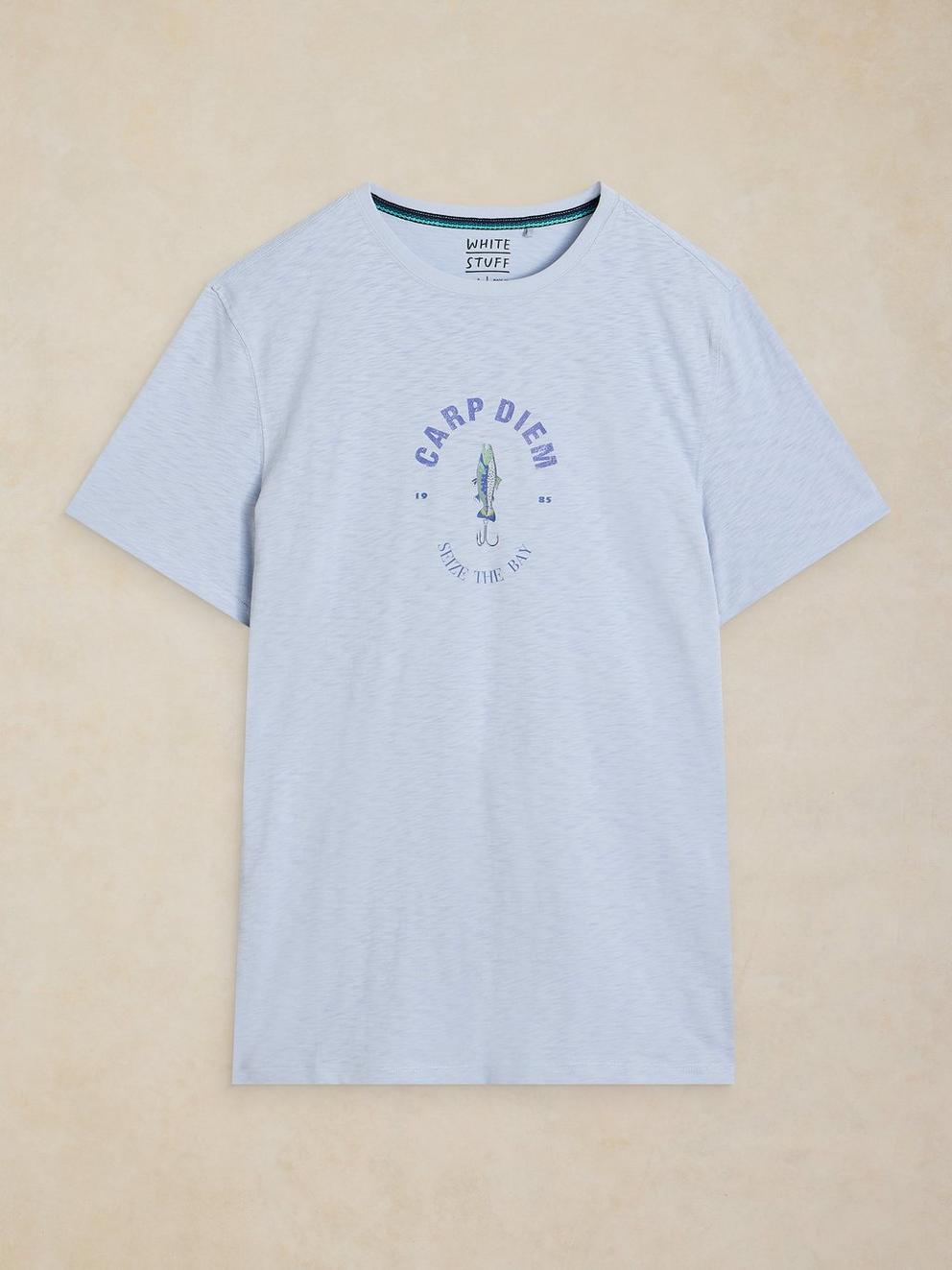 ABERSOCH GRAPHIC TEE in BLUE PR - FLAT FRONT