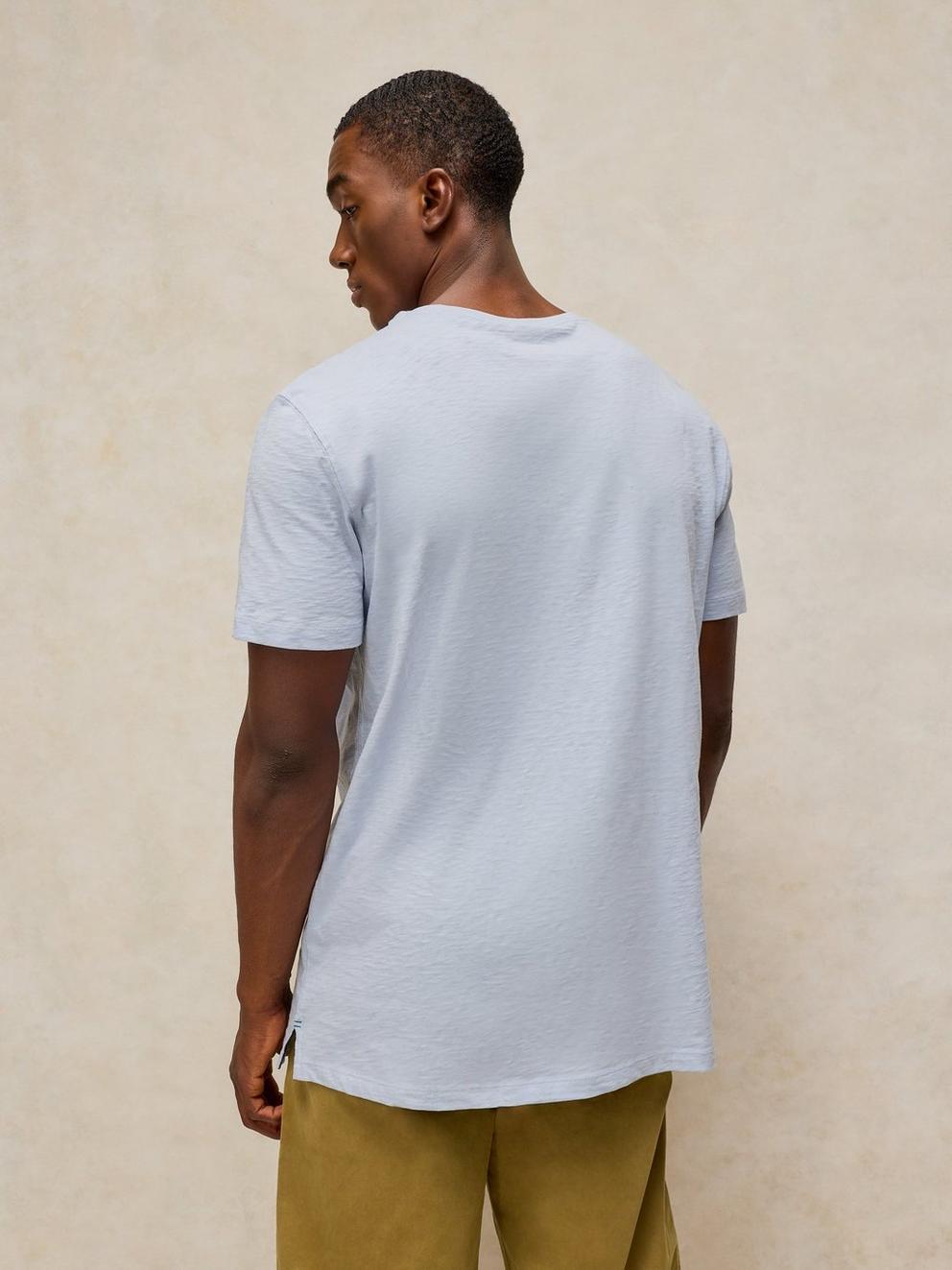 ABERSOCH GRAPHIC TEE in BLUE PR - MODEL BACK