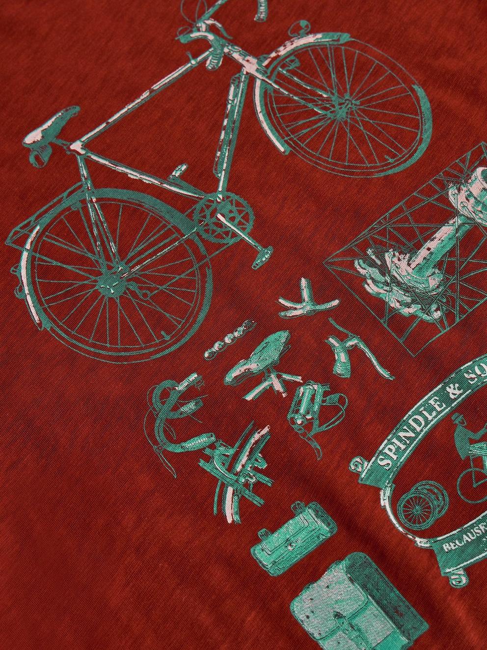 ABERSOCH GRAPHIC TEE in RED PR - FLAT DETAIL