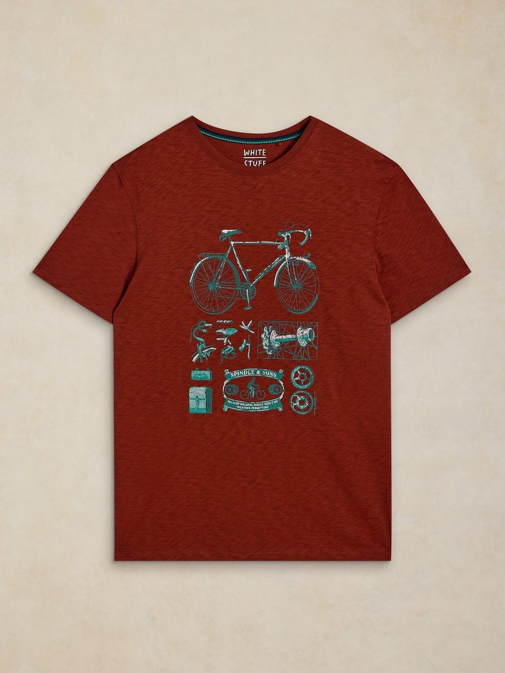 ABERSOCH GRAPHIC TEE in RED PR - FLAT FRONT