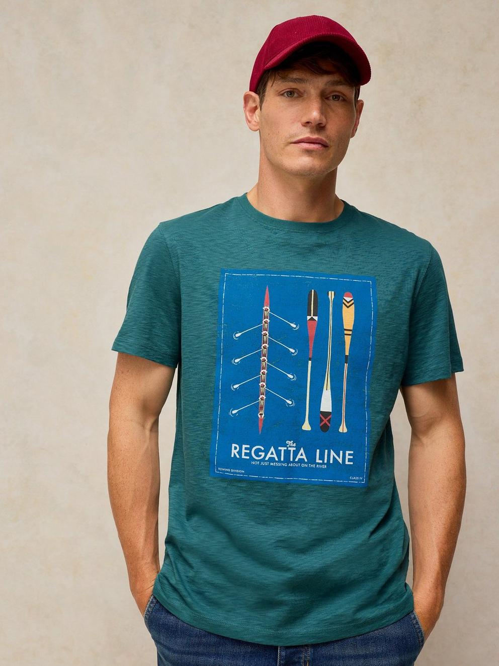 ABERSOCH GRAPHIC TEE in TEAL PR - LIFESTYLE