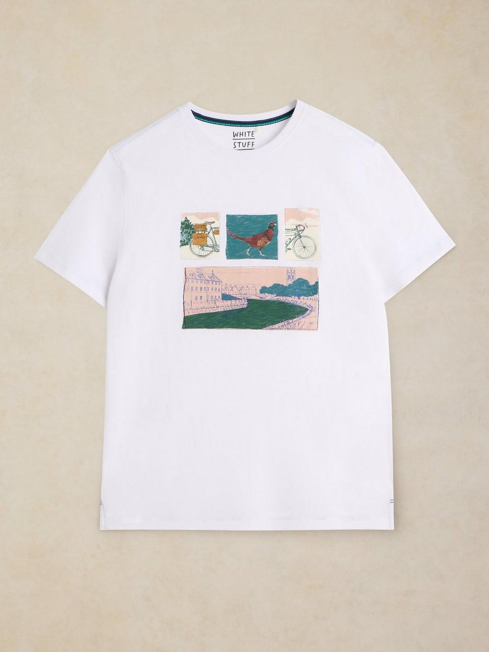 ABERSOCH GRAPHIC TEE in WHITE PR - FLAT FRONT