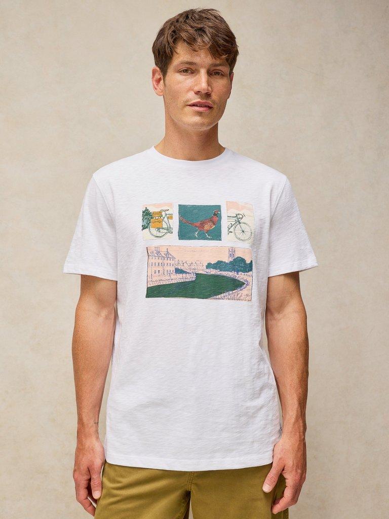ABERSOCH GRAPHIC TEE in WHITE PR - MODEL DETAIL