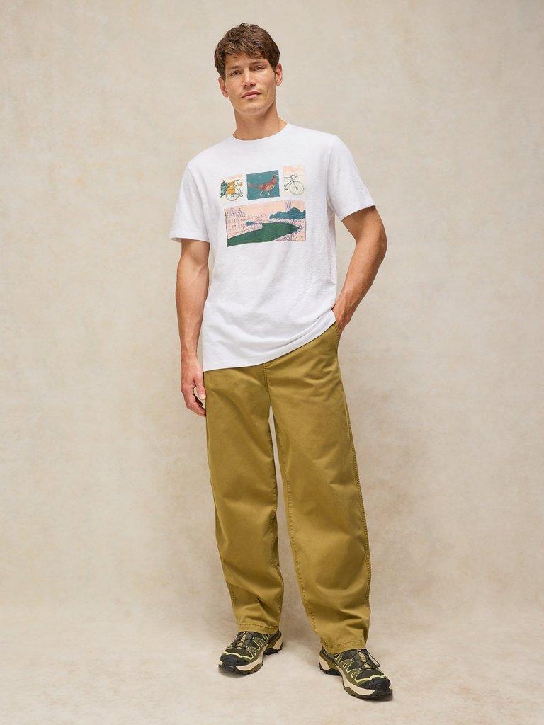 ABERSOCH GRAPHIC TEE in WHITE PR - MODEL FRONT
