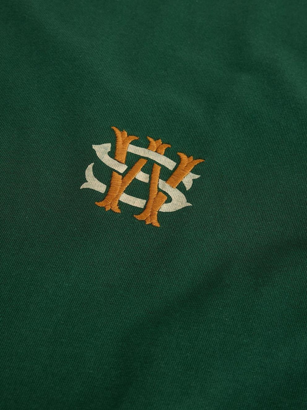 HORSHAM EMBROIDERED TEE in GREEN MLT - FLAT DETAIL