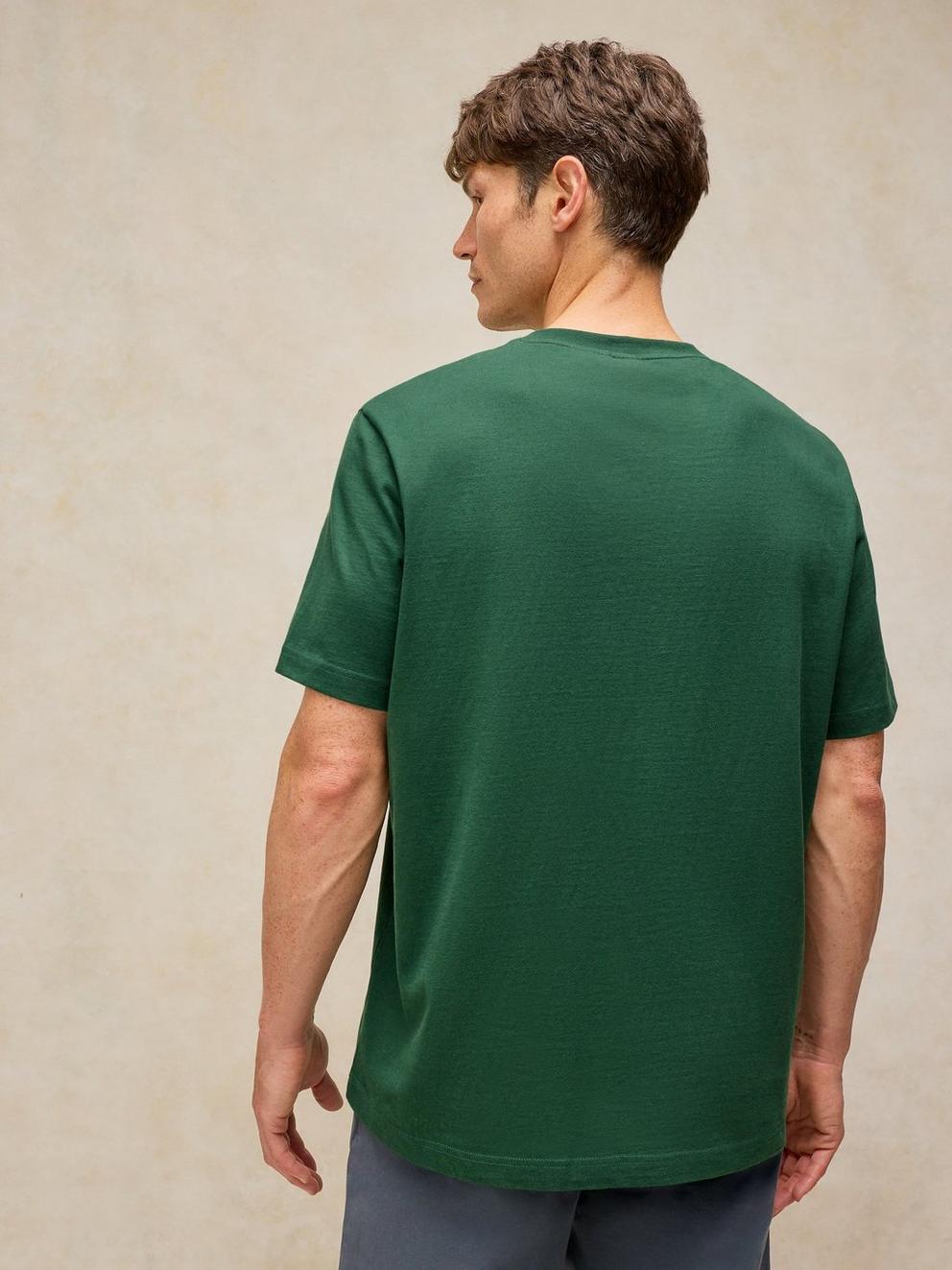HORSHAM EMBROIDERED TEE in GREEN MLT - MODEL BACK
