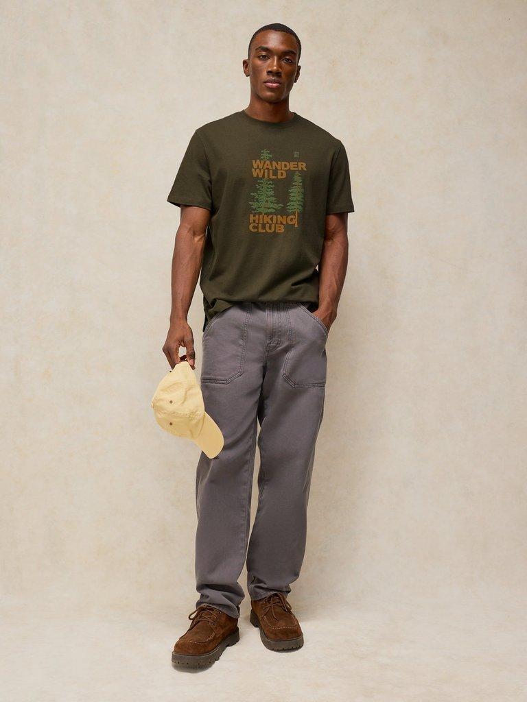 ABERSOCH GRAPHIC TEE in GREEN PR - MODEL FRONT