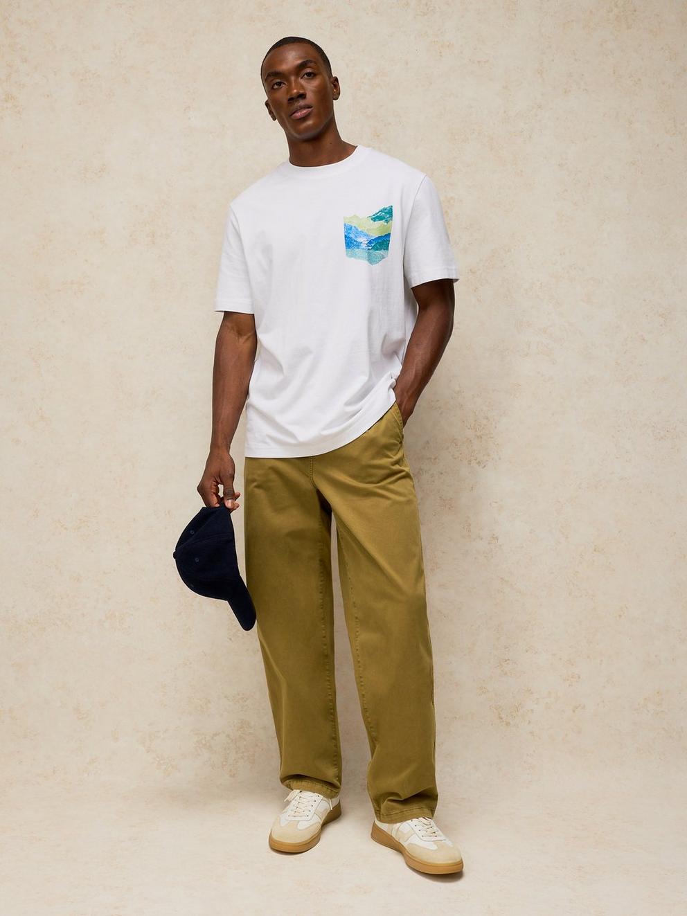 HORSHAM GRAPHIC TEE in WHITE PR - MODEL FRONT
