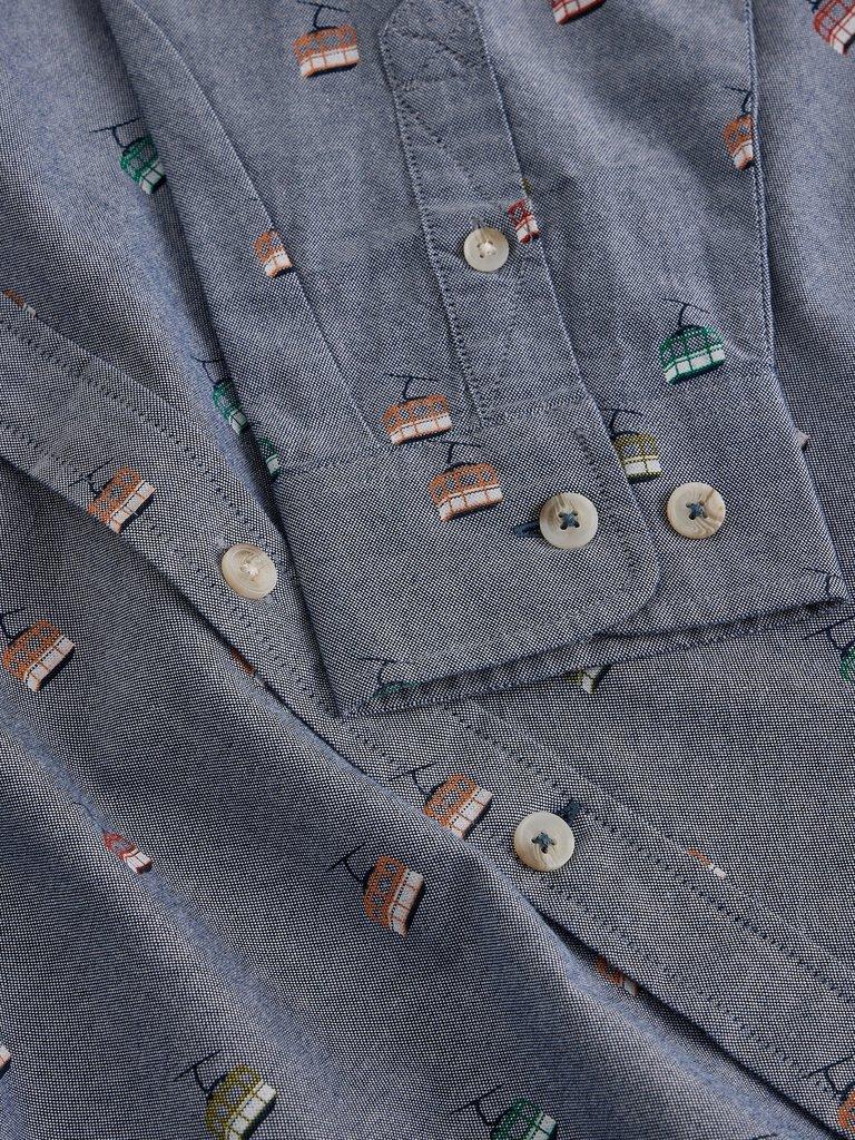 BRUTON OXFORD SHIRT in NAVY PR - FLAT DETAIL