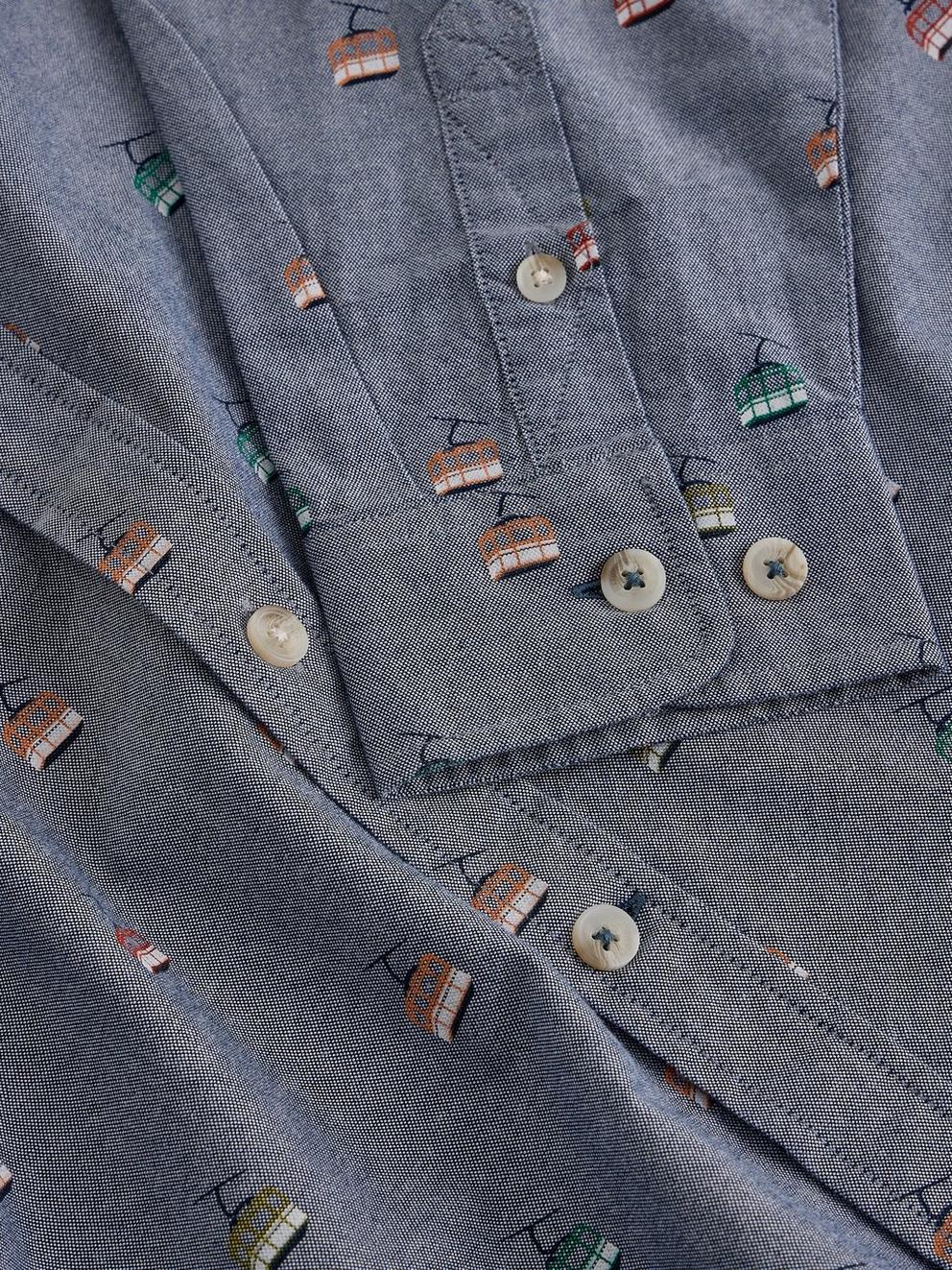 BRUTON OXFORD SHIRT in NAVY PR - FLAT DETAIL