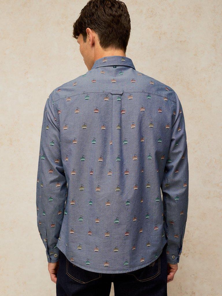 BRUTON OXFORD SHIRT in NAVY PR - MODEL BACK
