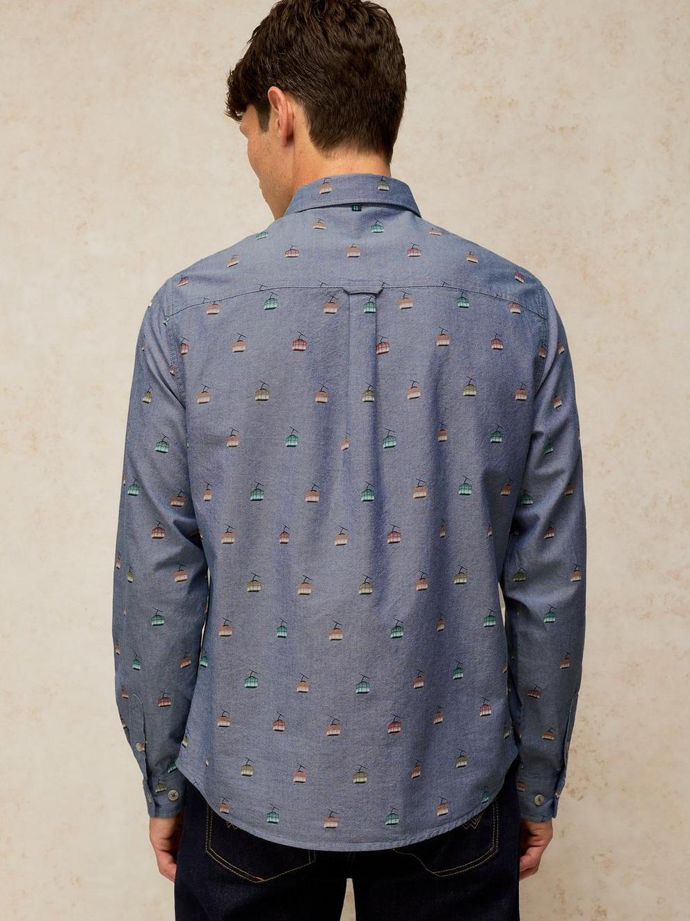 BRUTON OXFORD SHIRT in NAVY PR - MODEL BACK