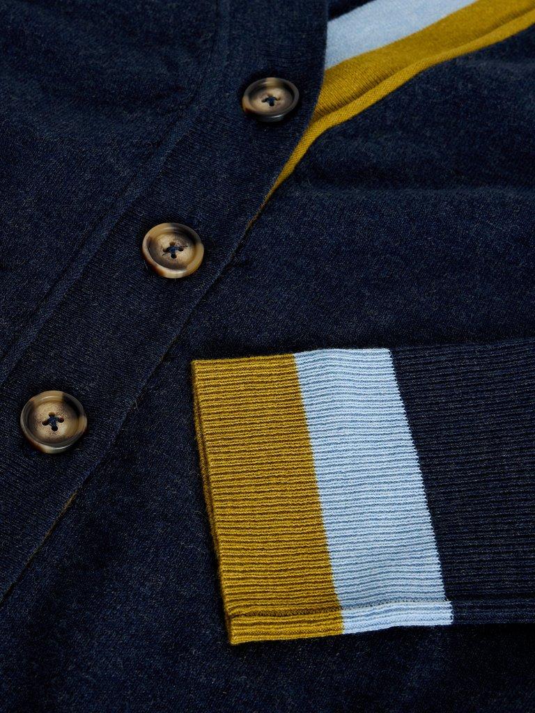 KATIE V NK CARDIGAN in NAVY MULTI - FLAT DETAIL