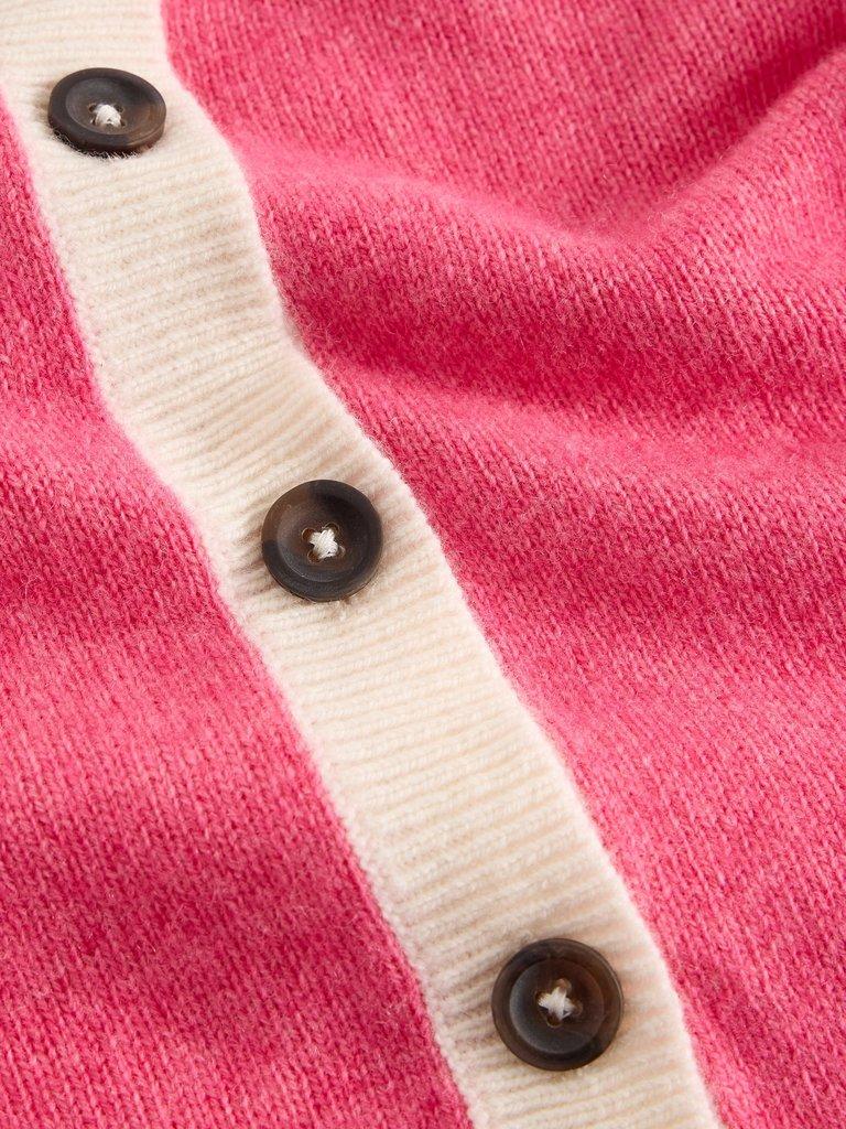 SANSA COLOURBLOCK CARDI in PINK MLT - FLAT DETAIL