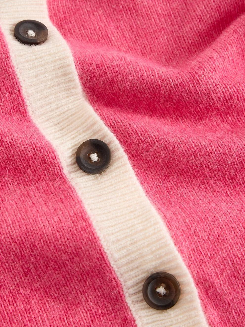 SANSA COLOURBLOCK CARDI in PINK MLT - FLAT DETAIL