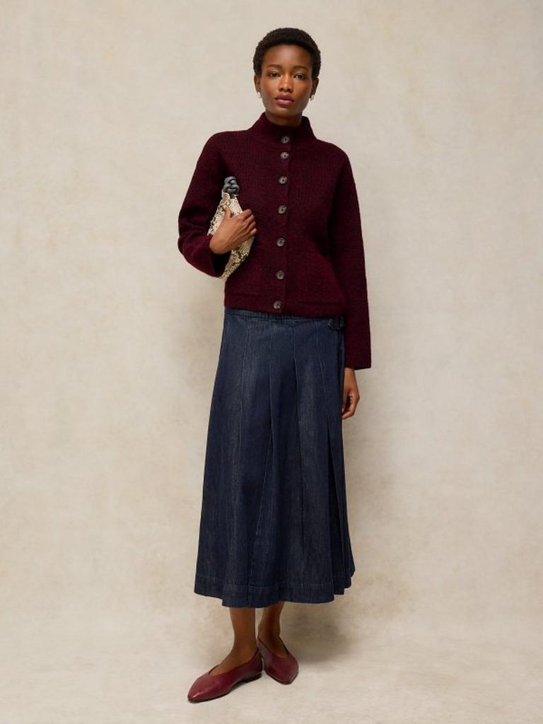 MARGOT CARDI in DK PLUM | White Stuff