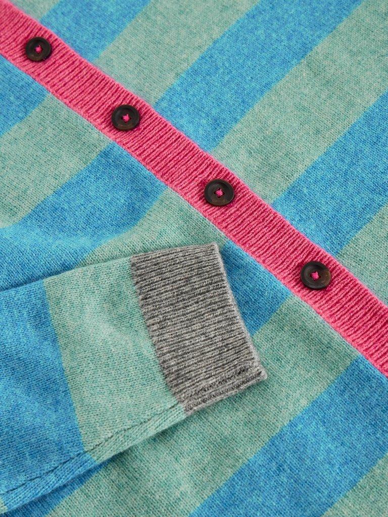 SANSA STRIPE CARDI in BLUE MLT - FLAT DETAIL