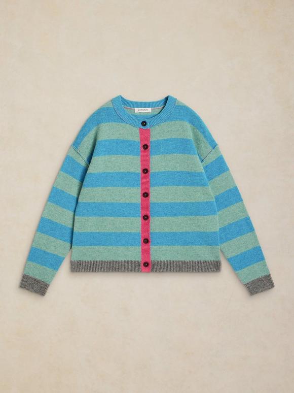 KATIE V NK CARDIGAN in NAVY MULTI | White Stuff
