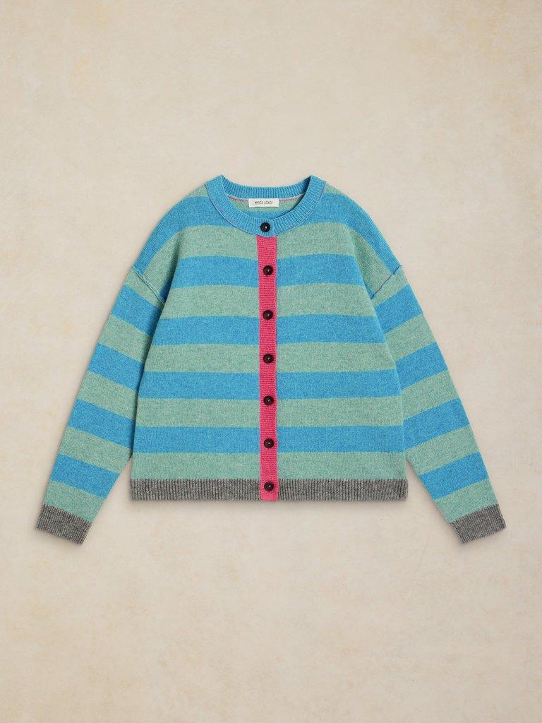 SANSA STRIPE CARDI in BLUE MLT - FLAT FRONT